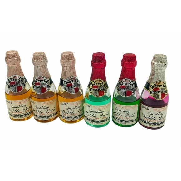 JEAN SORELLA bubble bath set 6 bottles vintage - Picture 5 of 8